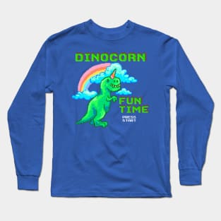 8-Bit Dinocorn Fun Time Long Sleeve T-Shirt